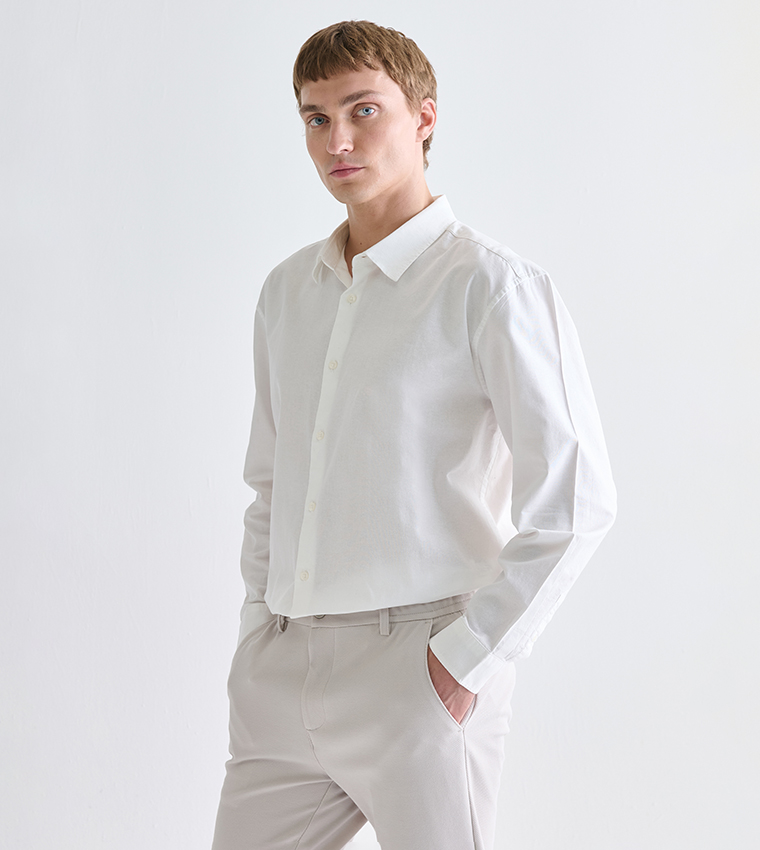 Long Sleeves Relaxed Fit Oxford Shirt