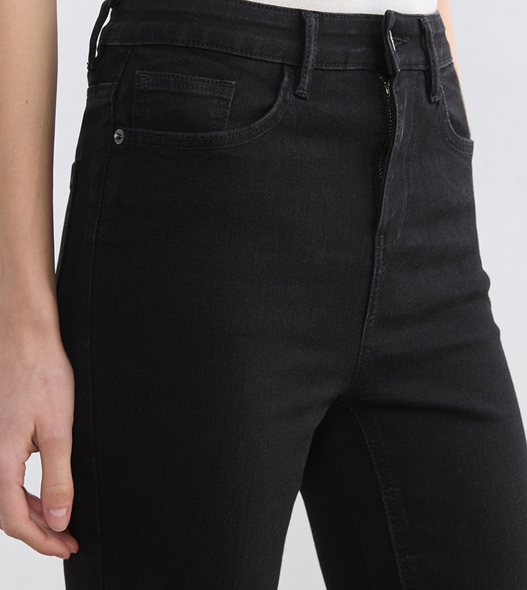Mars Solid High Rise Flared Jeans