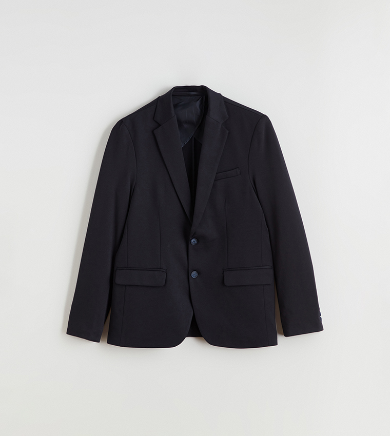 Solid Single Breasted Slim Fit Blazer