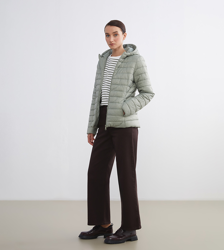 Zip-Through Hooded Puffer Jacket