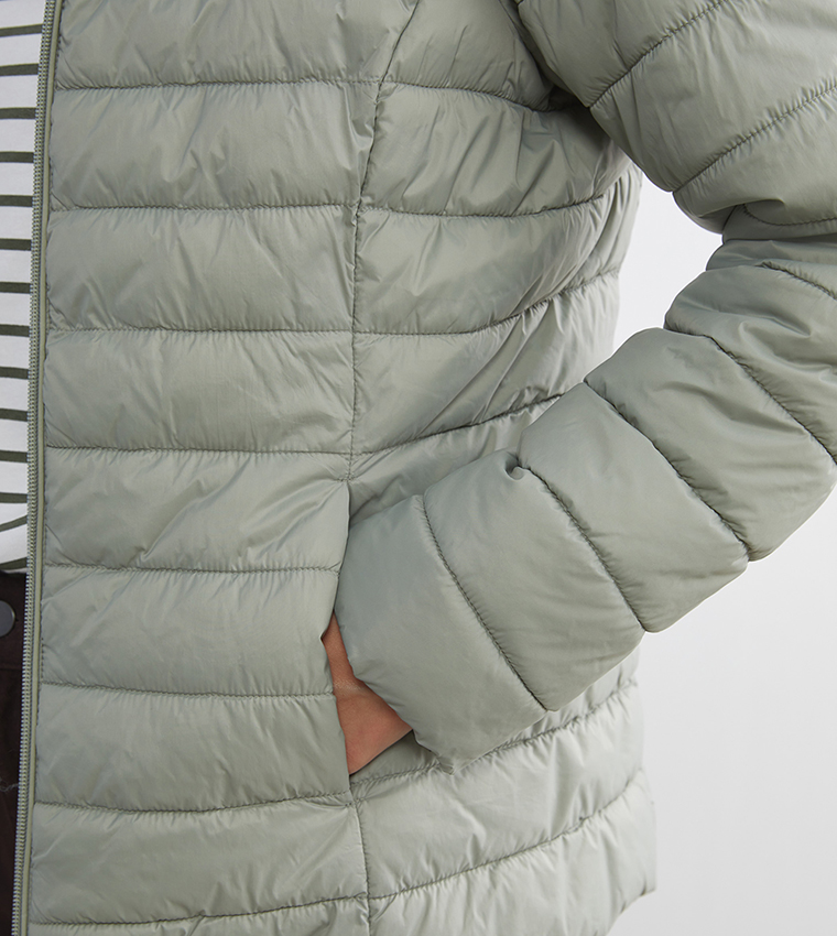 Zip-Through Hooded Puffer Jacket