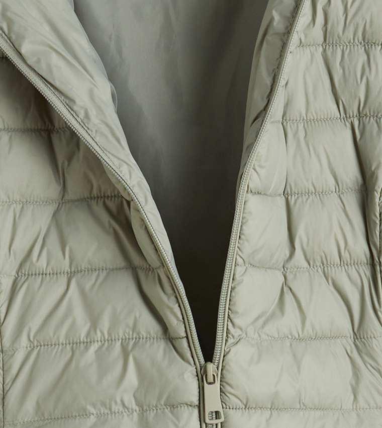 Zip-Through Hooded Puffer Jacket