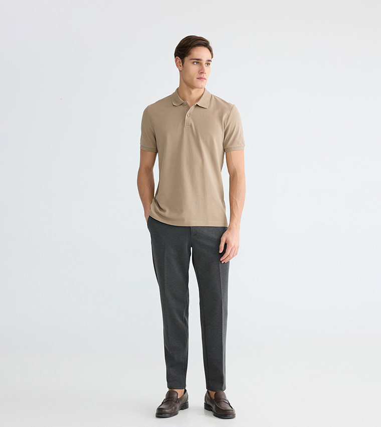 تيشيرت بولو رجالي سادة كم قصير