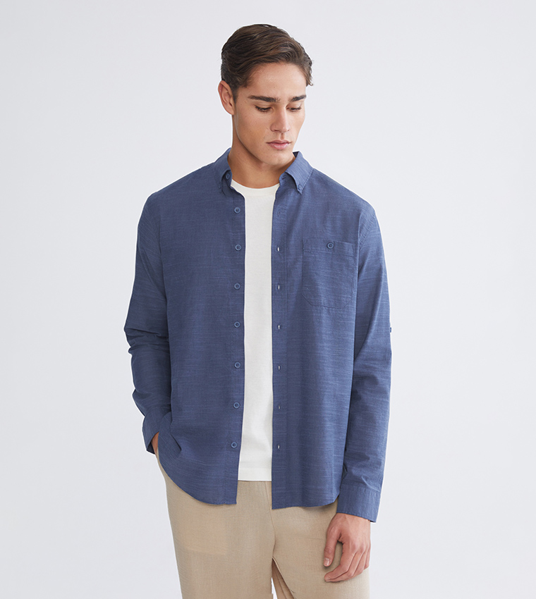 Solid Long Sleeves Casual Shirt