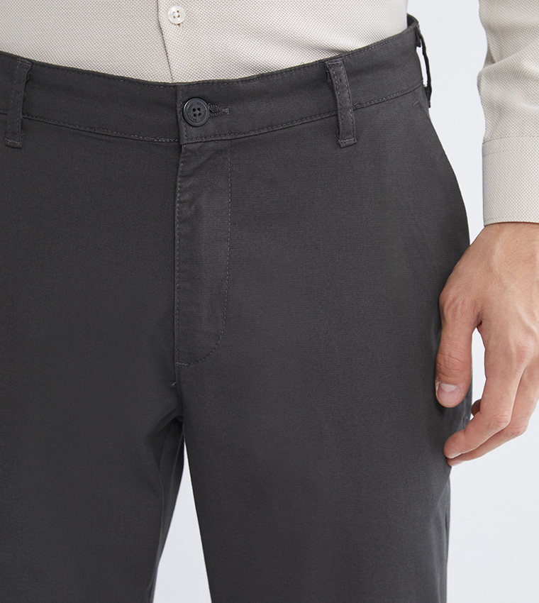 Mid Rise Slim Fit Gabardine Chinos