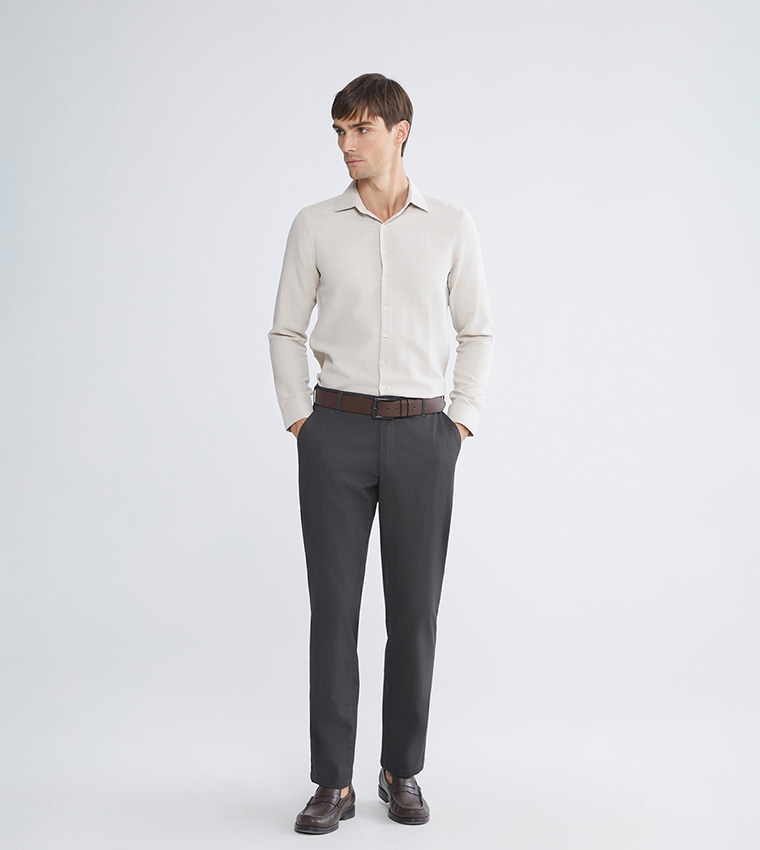 Mid Rise Slim Fit Gabardine Chinos
