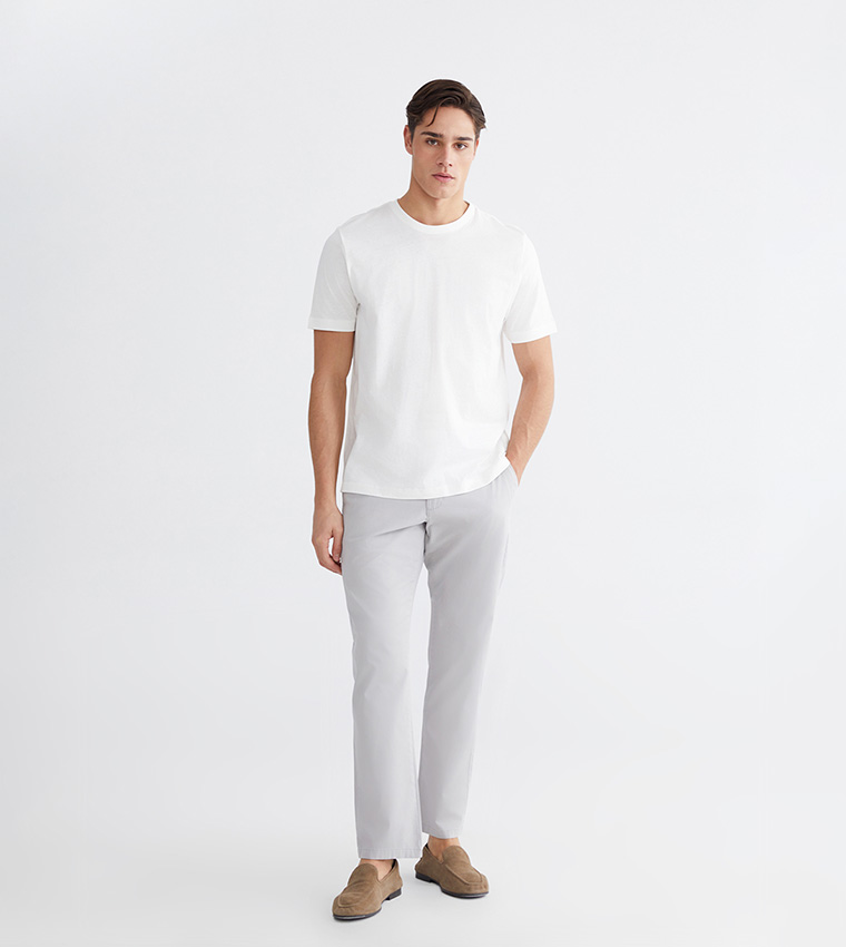 Mid Rise Slim Fit Gabardine Chinos