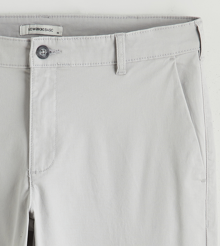 Mid Rise Slim Fit Gabardine Chinos