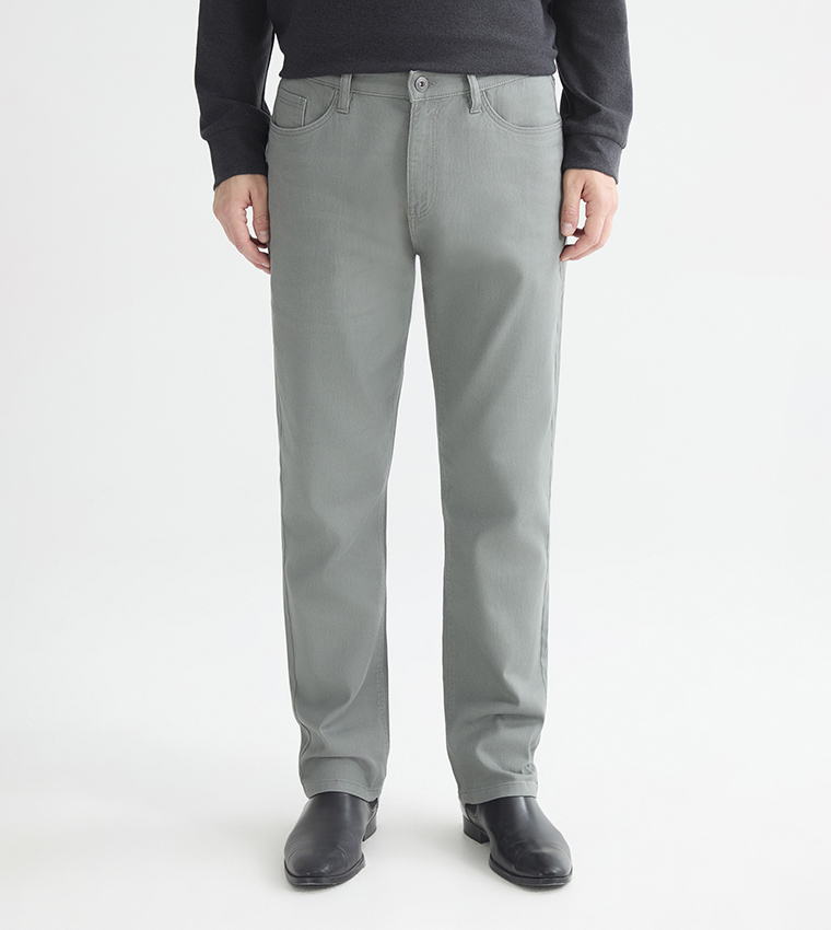Solid Standard Fit Trousers
