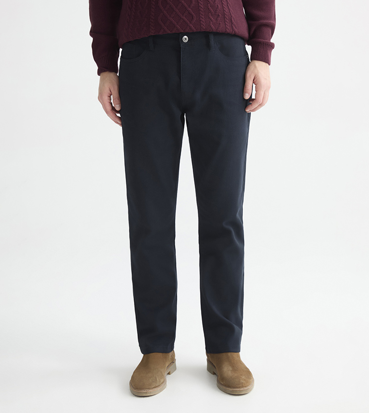 Solid Standard Fit Trousers