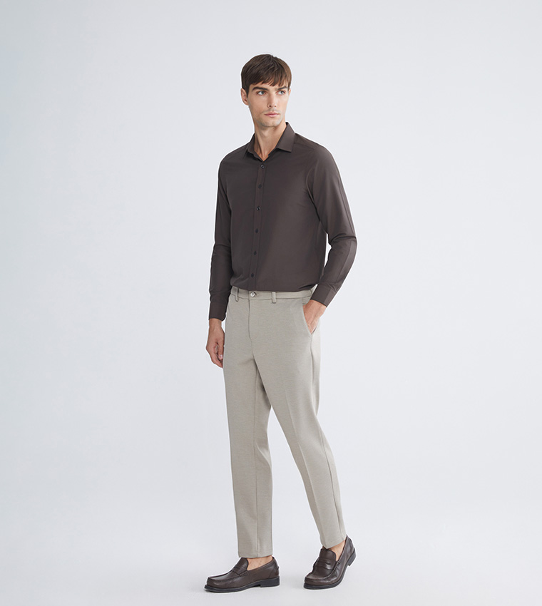 Solid Slim Fit Trousers