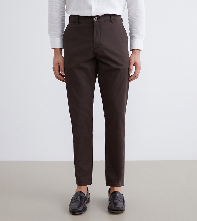 Solid Slim Fit Trousers