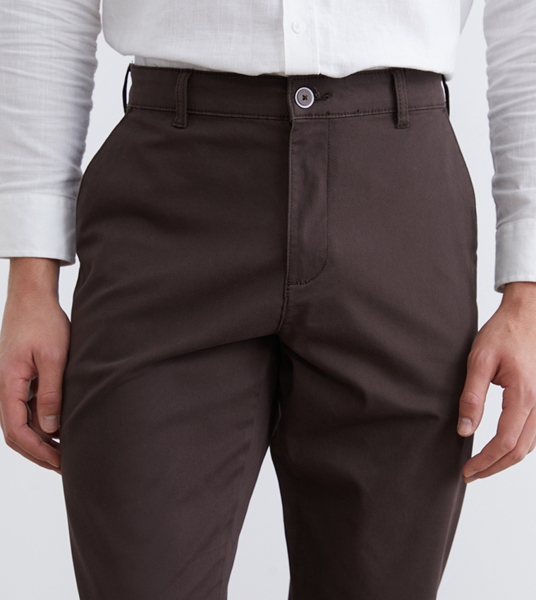 Solid Slim Fit Trousers