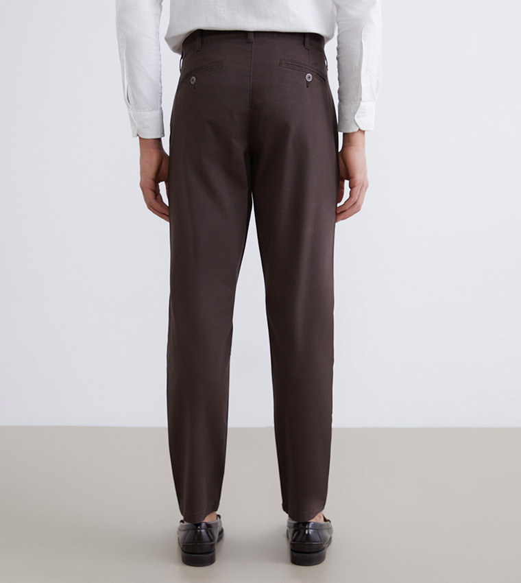 Solid Slim Fit Trousers