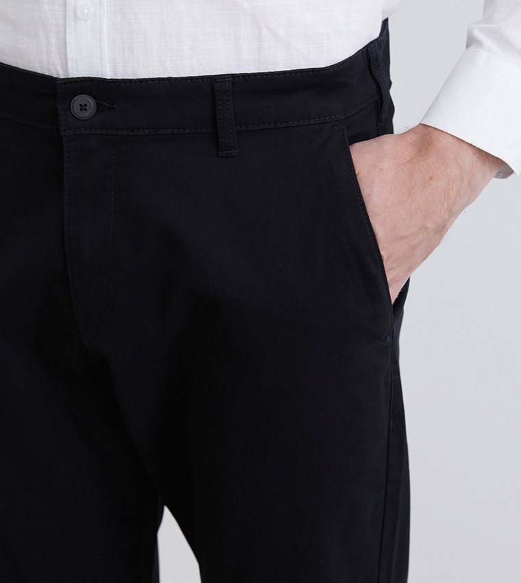 Solid Slim Fit Trousers