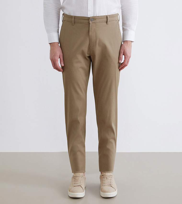 Mid Rise Slim Fit Gabardine Chinos