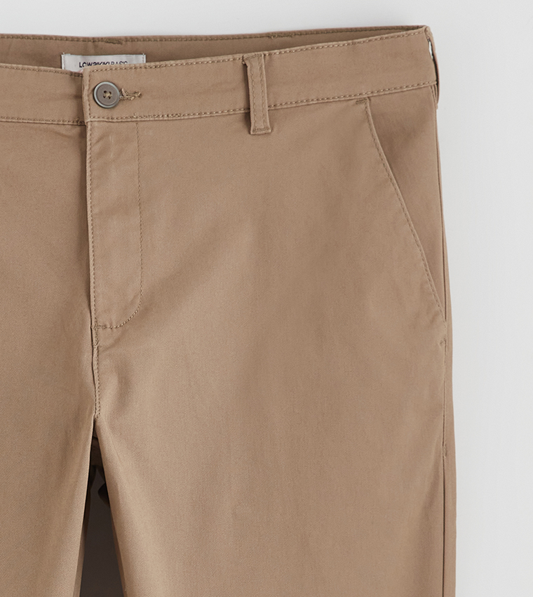 Mid Rise Slim Fit Gabardine Chinos