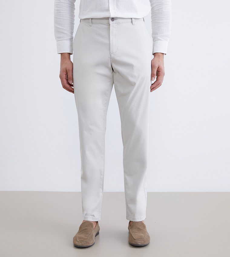 Solid Slim Fit Trousers