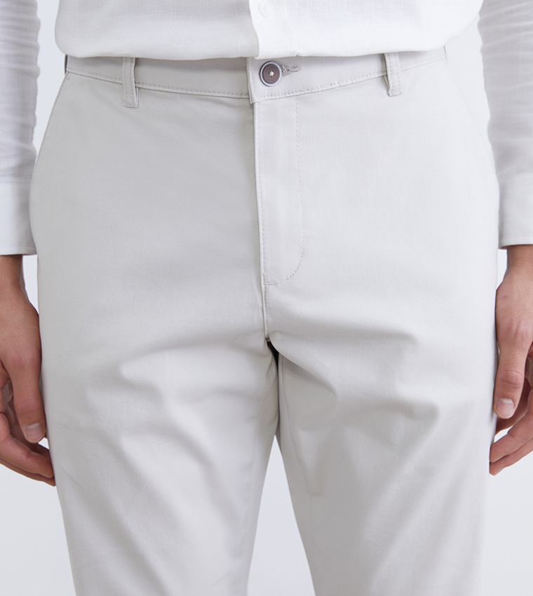 Solid Slim Fit Trousers