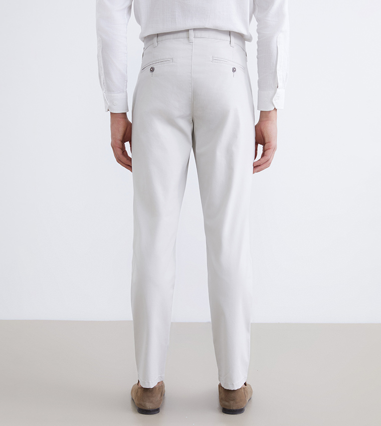 Solid Slim Fit Trousers