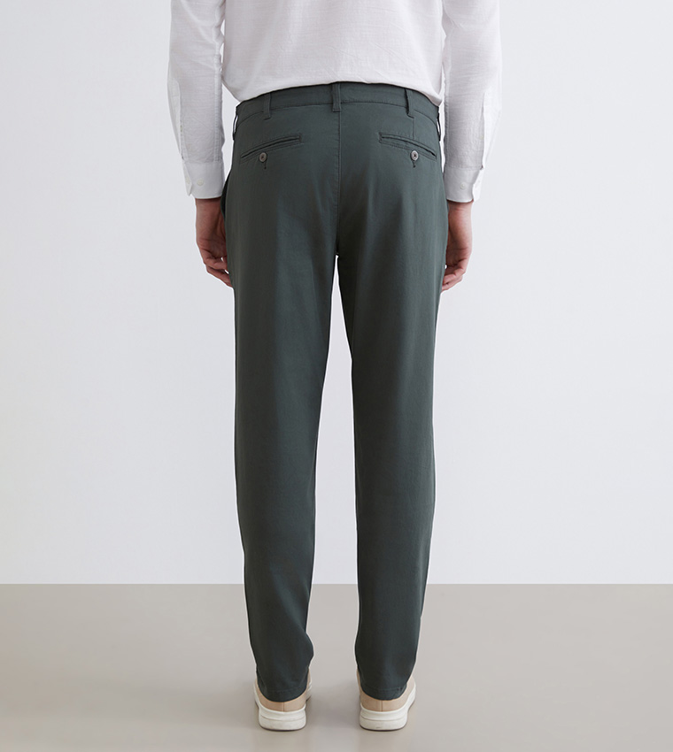 Solid Slim Fit Chino Trousers