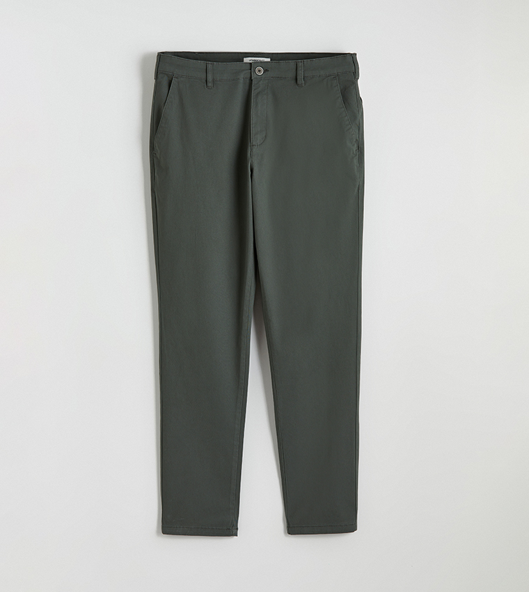 Solid Slim Fit Chino Trousers