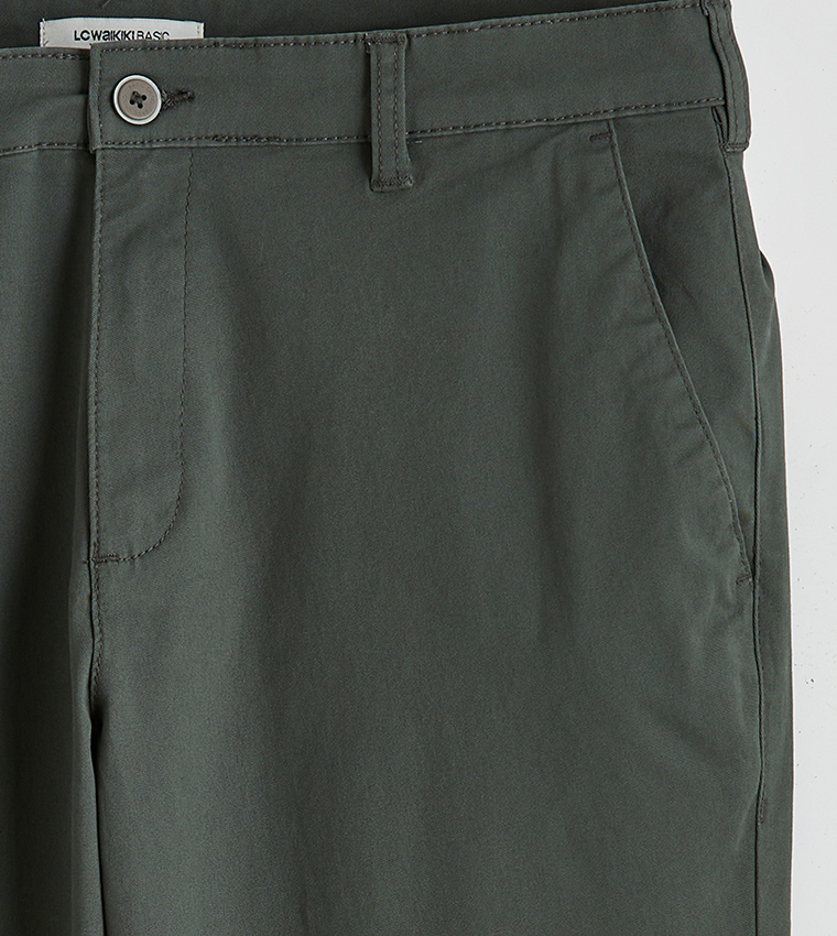 Solid Slim Fit Chino Trousers