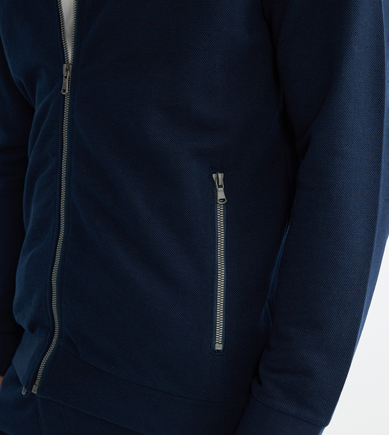 Zippered Stand Collar Jacket