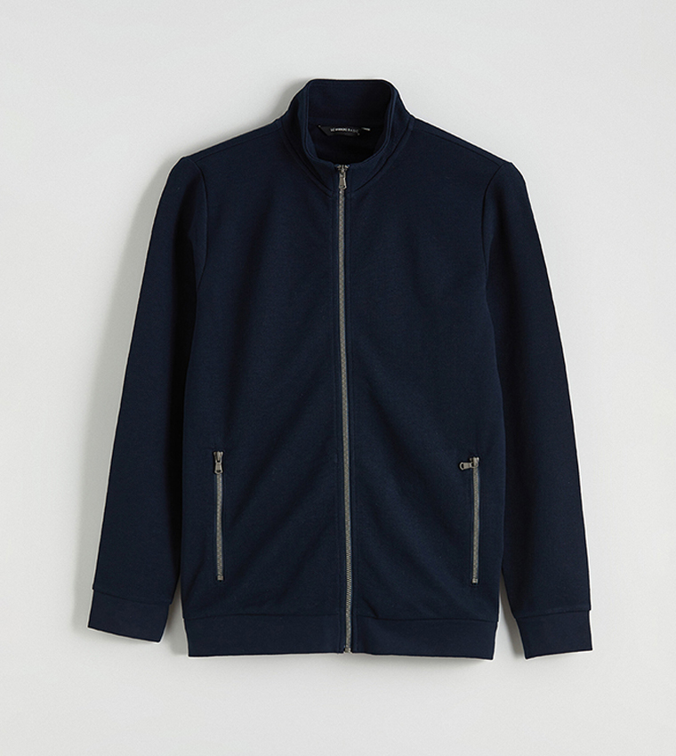 Zippered Stand Collar Jacket