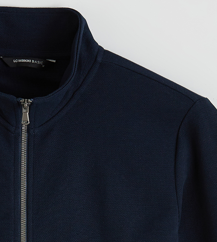 Zippered Stand Collar Jacket