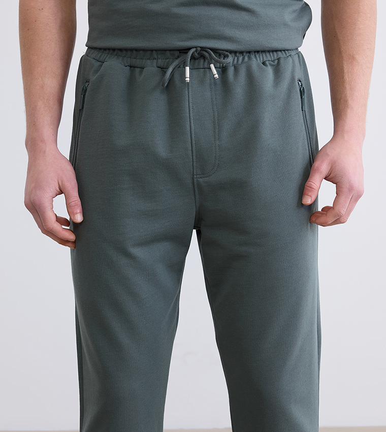 Drawstring Waist Straight Fit Sweatpants