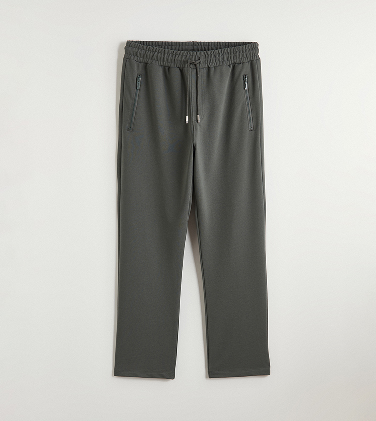 Drawstring Waist Straight Fit Sweatpants