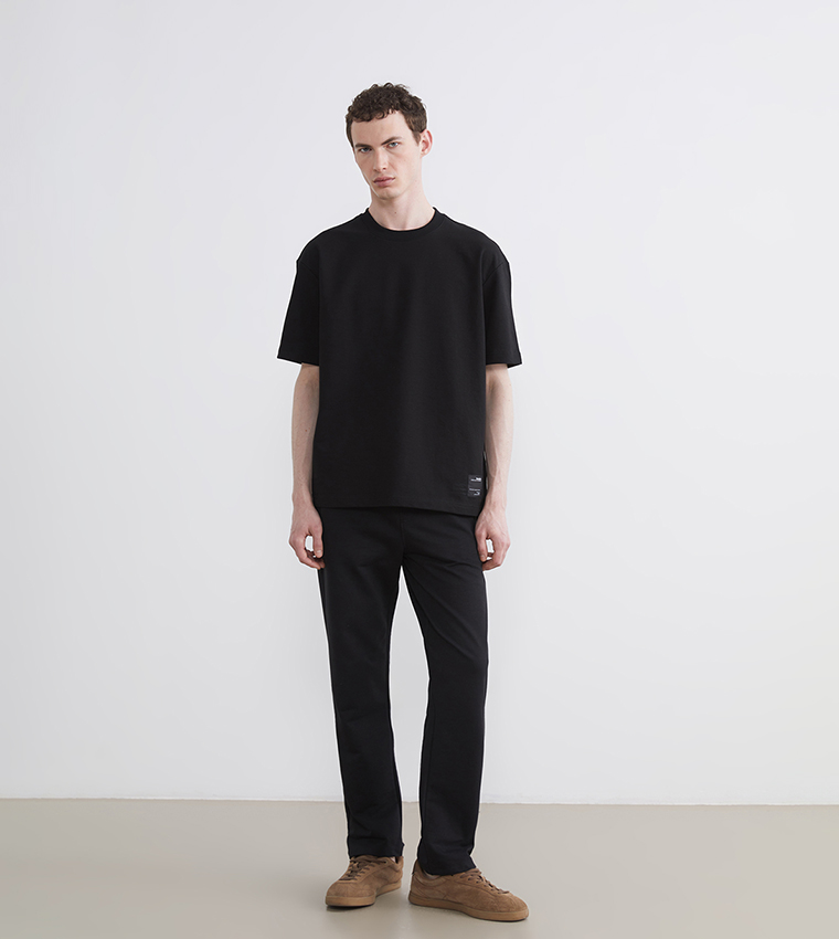 Drawstring Waist Straight Fit Sweatpants