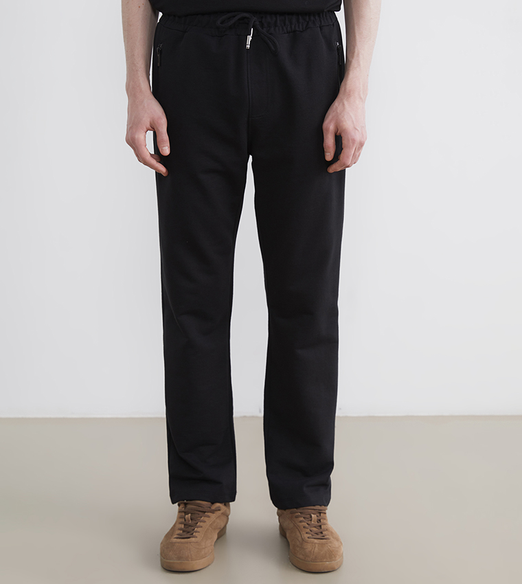 Drawstring Waist Straight Fit Sweatpants