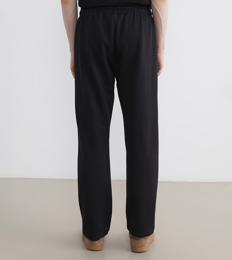Drawstring Waist Straight Fit Sweatpants