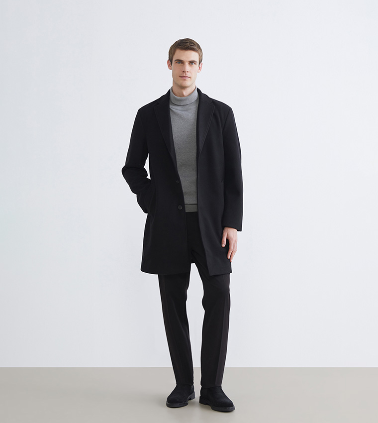 Solid Long Sleeves Cachet Coat