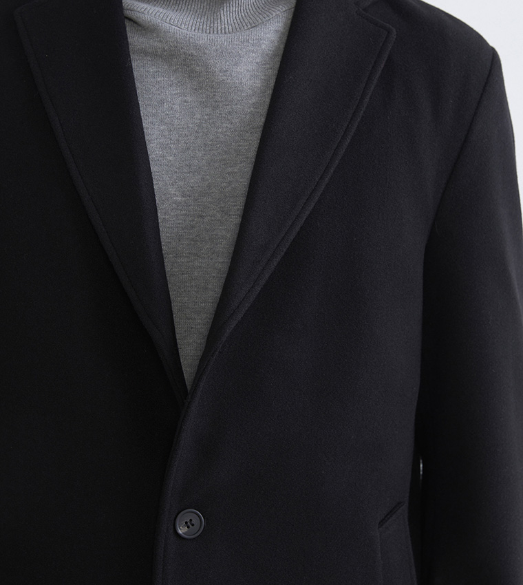 Solid Long Sleeves Cachet Coat