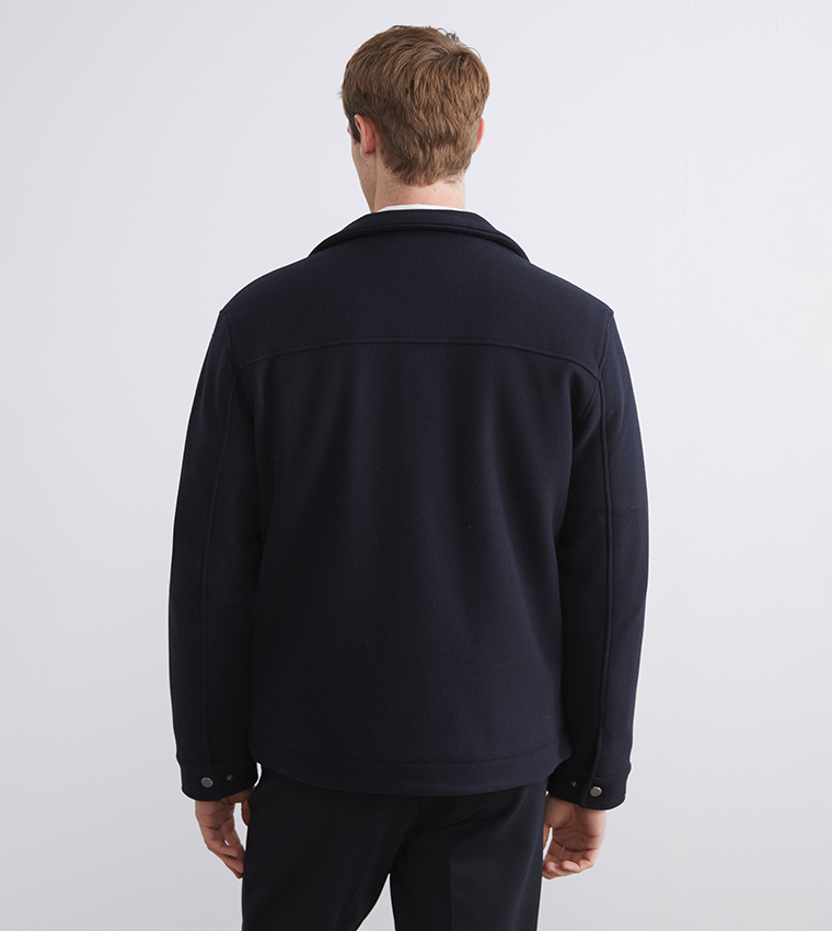 جاكيت رجالي كاشيت سادة كم طويل