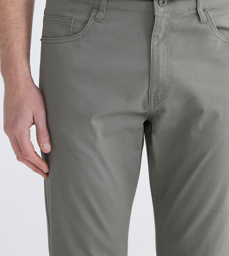 Mid Rise Slim Fit Gabardine Chinos