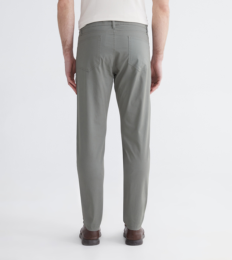 Mid Rise Slim Fit Gabardine Chinos