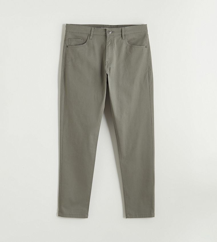 Mid Rise Slim Fit Gabardine Chinos