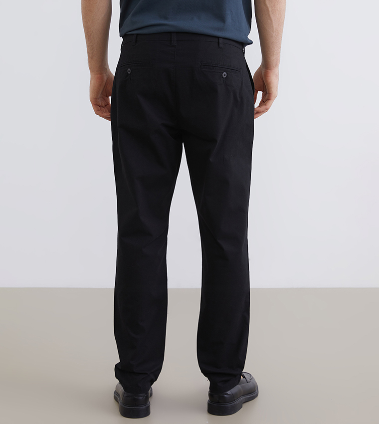 Solid Slim Fit Gabardine Chinos