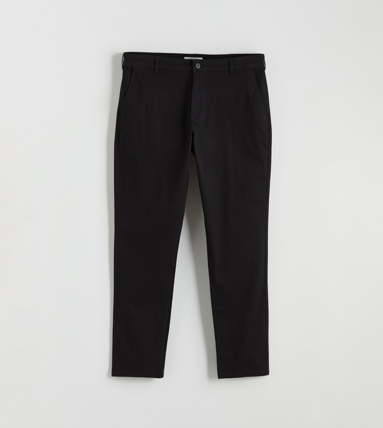 Solid Slim Fit Gabardine Chinos