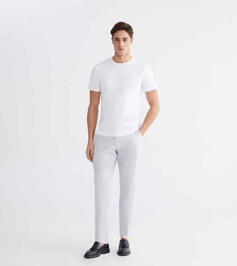 Mid Rise Slim Fit Gabardine Chinos