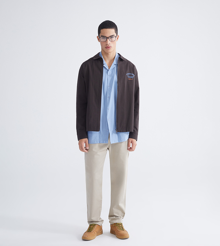 Printed Relaxed Fit Long Sleeves Shacket