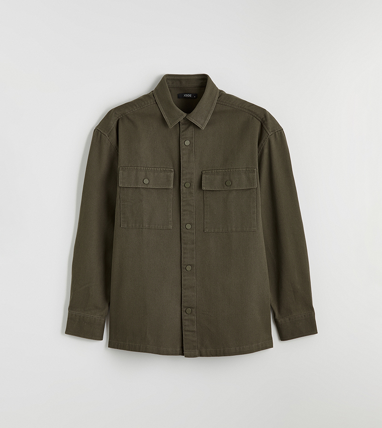 Long Sleeves Gabardine Shacket