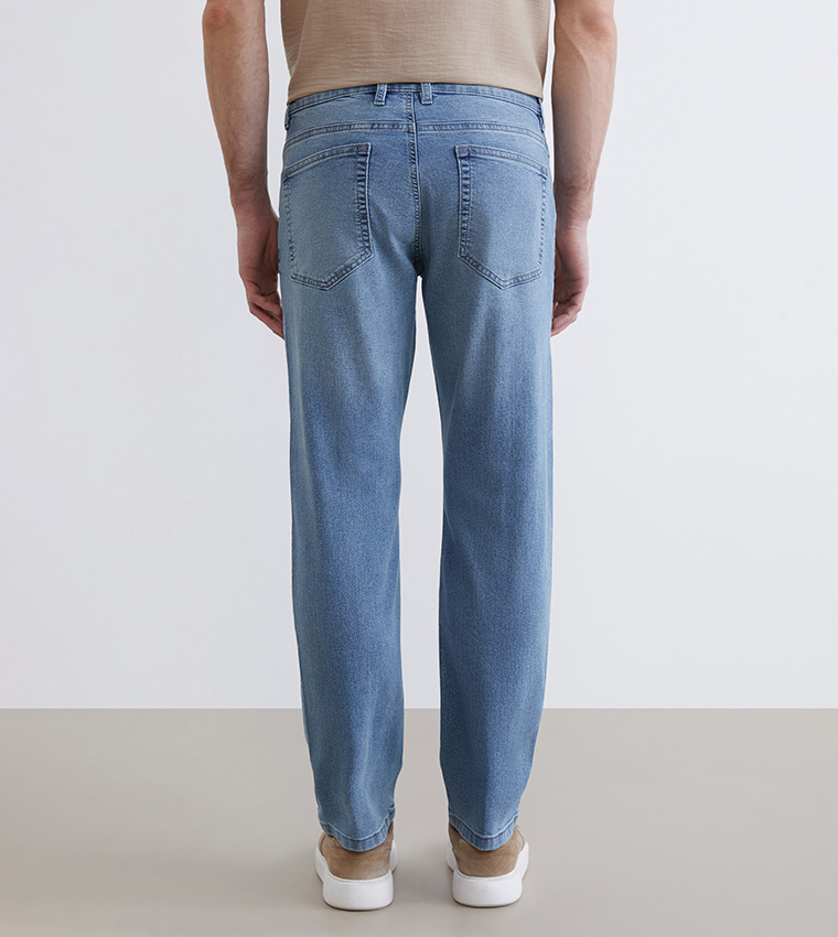 Washed Mid-Rise Jeans