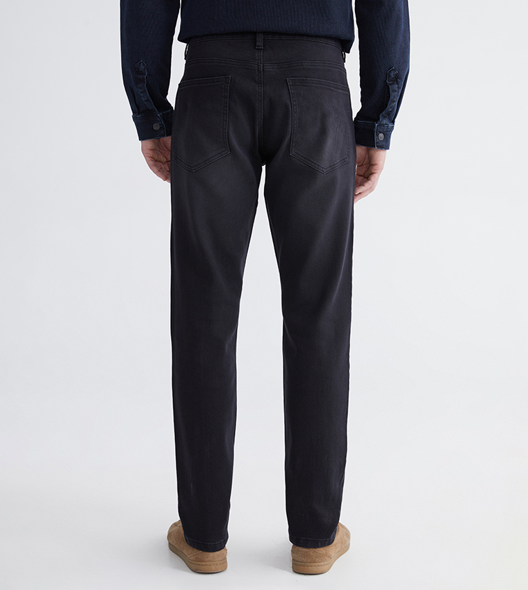 بنطلون جينز 750 رجالي مغسول بخصر متوسط بقصة ضيقة