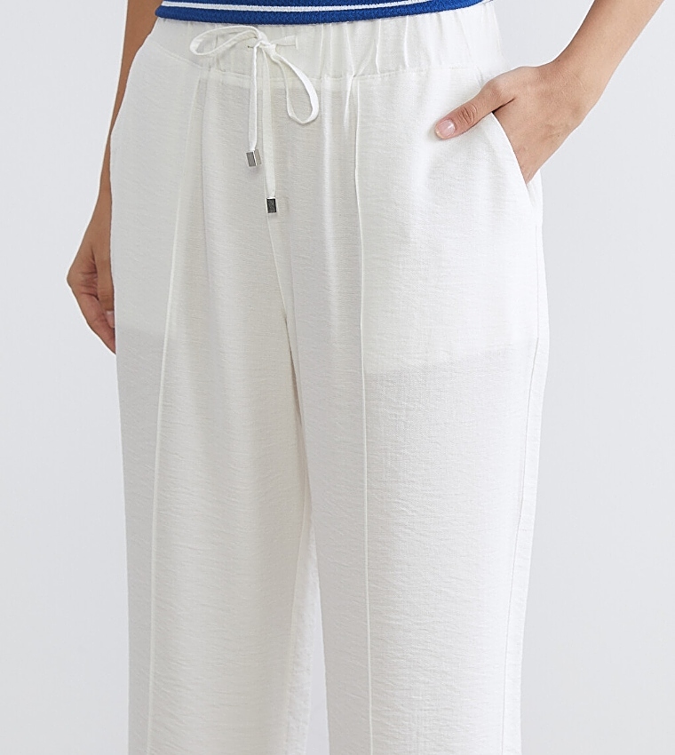Solid Drawstring Trousers