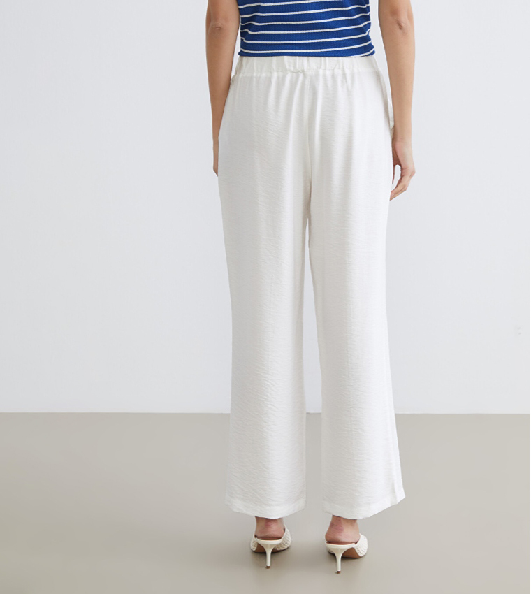 Solid Drawstring Trousers